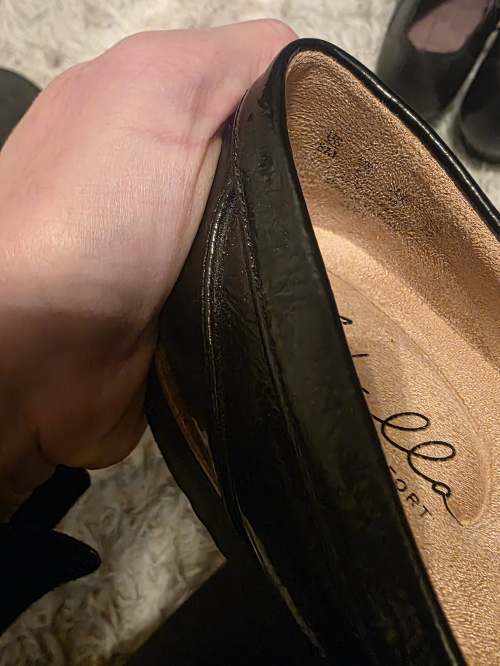 Aldo Glossy Black Patent Penny Loafers - Picture 4 of 4